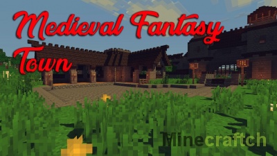 Карта Medieval Fantasy Town — средневековый город в Minecraft 1.12.2