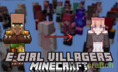 E-Girls Villagers Resource Pack [1.21.4] [1.20.6] [1.19.4] [1.18.2] [1.17.1] [1.16.5]