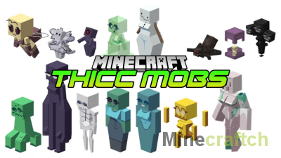 Thicc Mobs Resource Pack [1.21.8] [1.20.6] [1.19.4] [1.18.2] [1.17.1] [1.16.5]