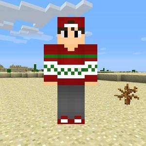 Скин мальчика в свитере для Нового года на Minecraft
