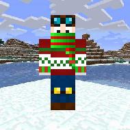 Новогодний скин парня в шарфе для Minecraft