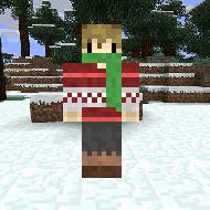 Зимний скин мальчика в зелёном шарфе для Minecraft