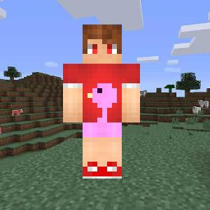 Человек в красной одежде с розовым фламинго