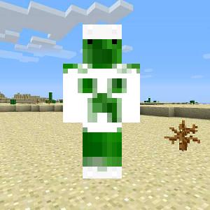 A man dressed as a minecraft creeper